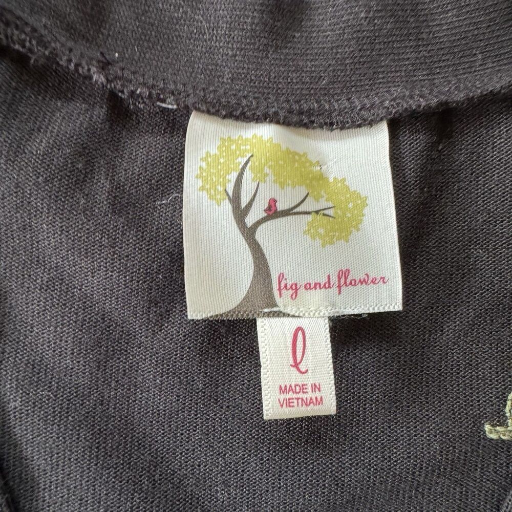 Fig & Flower Anthropologie Womens Cardigan Sweater Sz Large Floral Embroidered - Picture 4 of 7